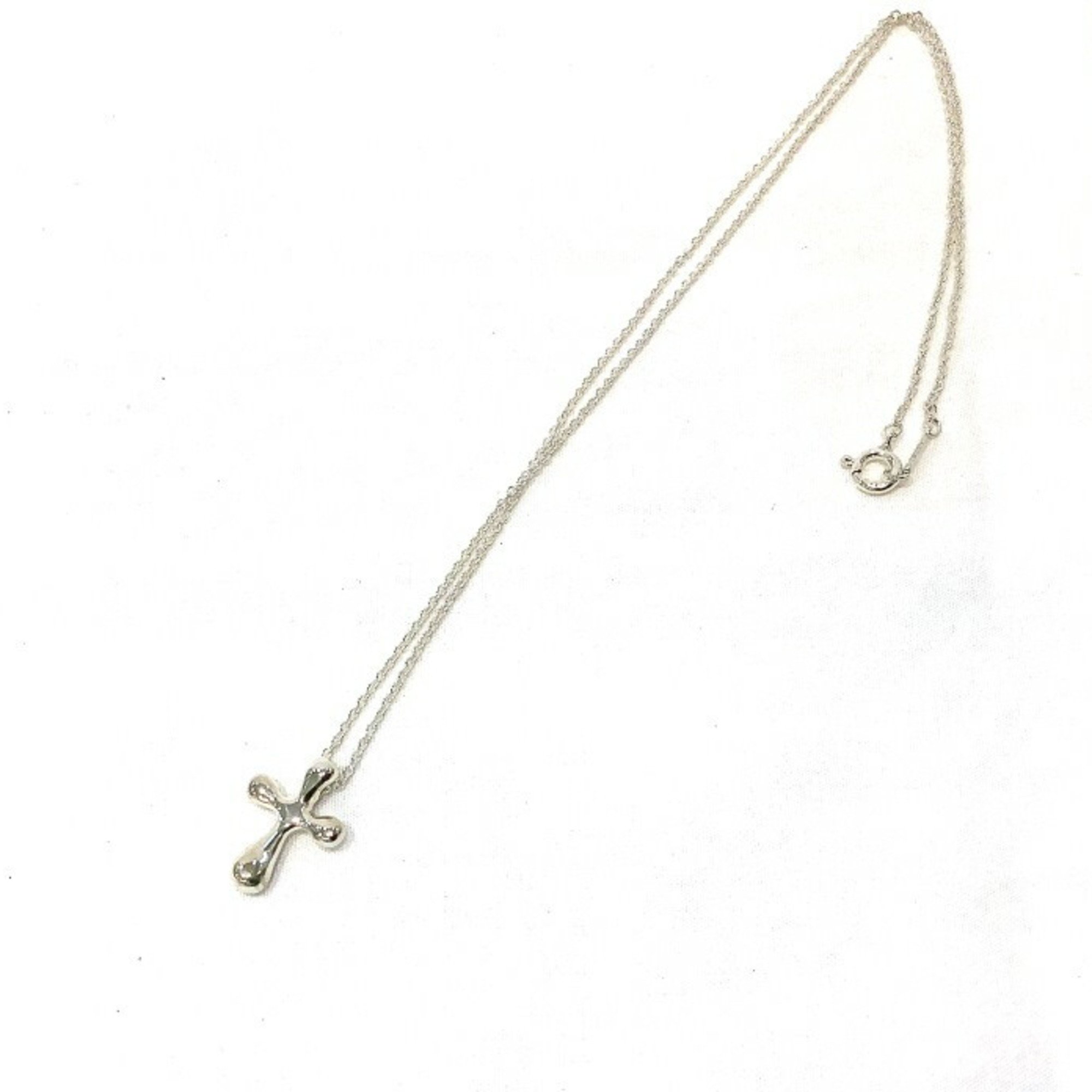 Tiffany Tiffany Necklace 925 Elsa Peretti Small Cross Sv Lady's